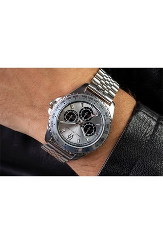 Montre à quartz en acier - Tachymètre - Argenté - Marc Malone