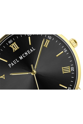 Montre à quartz en acier - Doré et noir - Paul McNeal