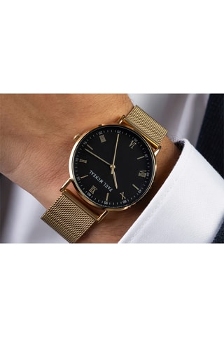 Montre à quartz en acier - Doré et noir - Paul McNeal