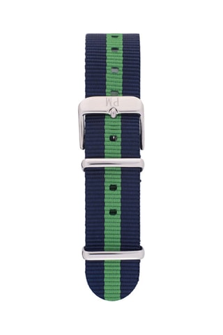 Montre à quartz en tissu Nato - Bleu marine et argenté - Paul McNeal