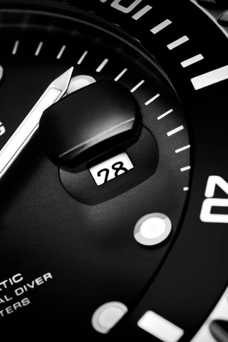 Montre automatique en acier Aquadiver - Argenté et noir