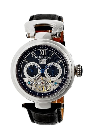 Montre automatique en cuir Ganzi - Noir et argenté