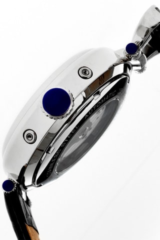 Montre automatique en cuir Ganzi - Noir et argenté