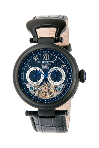 Montre automatique en cuir Ganzi - Noir et bleu marine