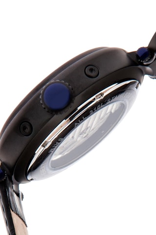 Montre automatique en cuir Ganzi - Noir et bleu marine
