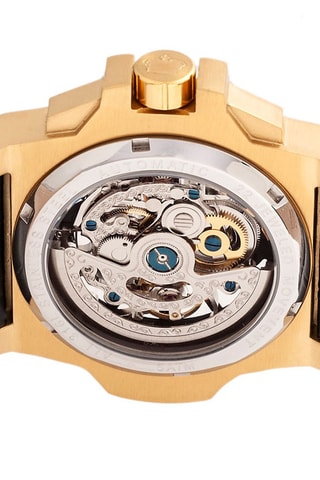 Montre automatique en cuir Commodus  -  Noir et doré - Reign