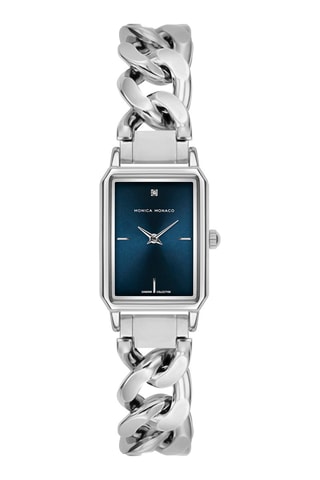 Montre à quartz en acier et diamant