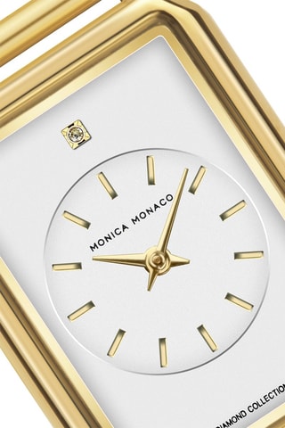 Montre à quartz en acier et diamant