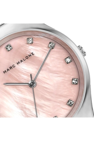 Montre à quartz en cuir, nacre et plaqué ion argent Janice - Marc Malone