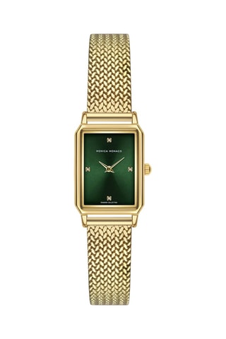 Montre à quartz en acier et diamants - Monica Monaco
