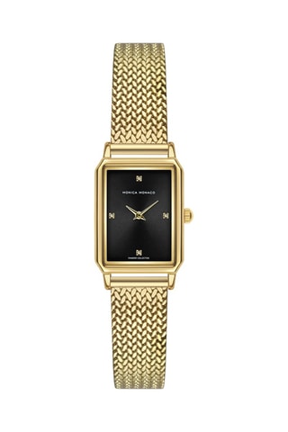 Montre à quartz en acier et diamants - Monica Monaco