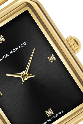 Montre à quartz en acier et diamants - Monica Monaco