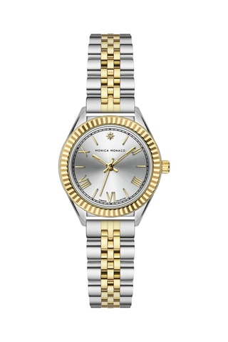 Montre à quartz en acier et diamant - Monica Monaco