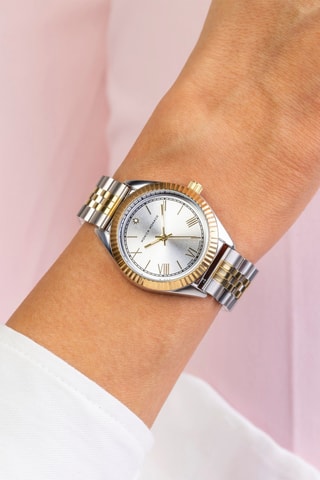 Montre à quartz en acier et diamant - Monica Monaco