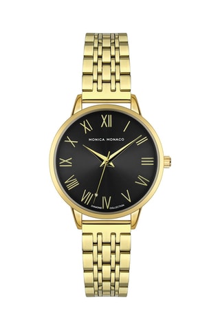 Montre à quartz en acier et diamant - Monica Monaco