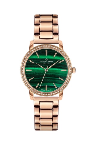Montre à quartz en acier -  Doré rose - Frederic Graff