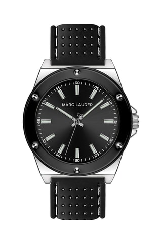 Montre à quartz en silicone Cologne - Noir et argenté