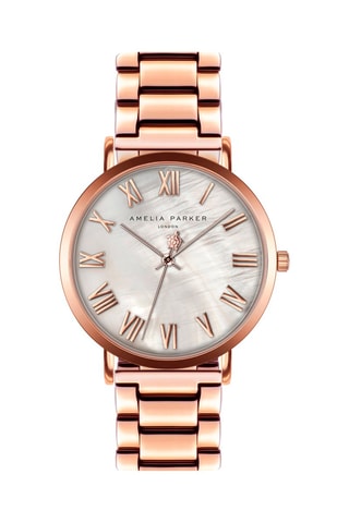 Montre à quartz en acier - Doré rose et blanc