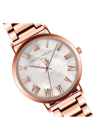 Montre à quartz en acier - Doré rose et blanc