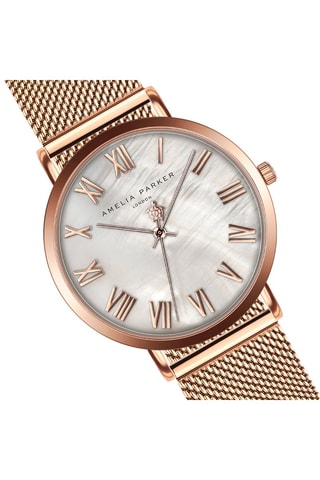 Montre à quartz en acier et nacre Classique