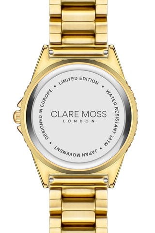 Montre à quartz en acier et zircons Classic - Doré et blanc