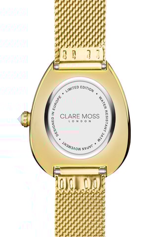 Montre à quartz en acier et zircons Royalty - Doré et marron