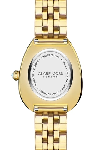 Montre à quartz en acier et zircons Royalty - Doré et marron