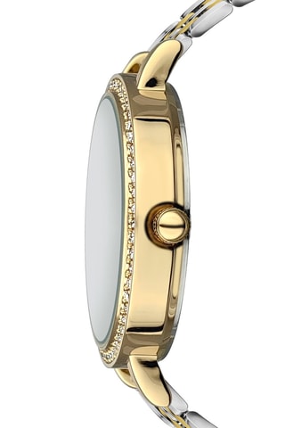 Montre à quartz en acier et zircons Porcelain