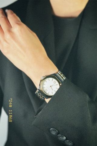 Montre à quartz en acier Luxury