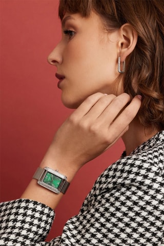 Montre à quartz en acier et zircons Wimbledon