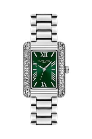 Montre à quartz en acier et zircons Wimbledon