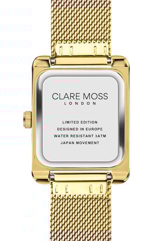 Montre à quartz en acier et zircons Gold