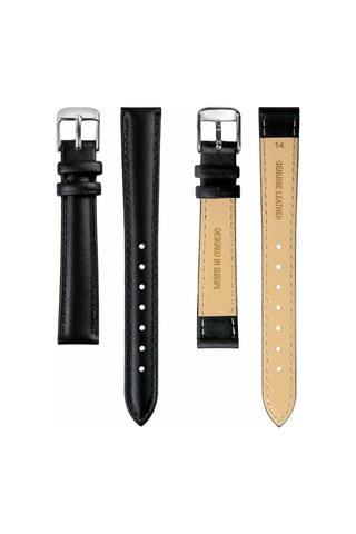 Montre à quartz en cuir de veau Clare Petite - Argenté et noir