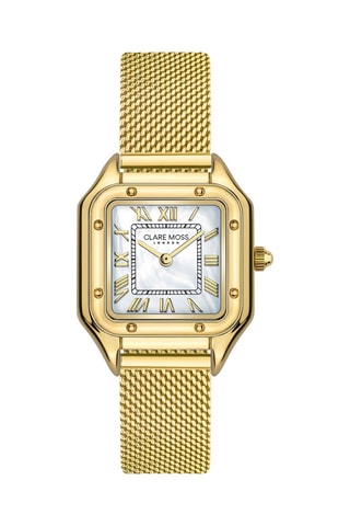 Montre à quartz en acier et nacre Charlotte - Doré