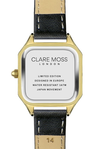 Montre à quartz en cuir de veau Lilac - Noir et doré