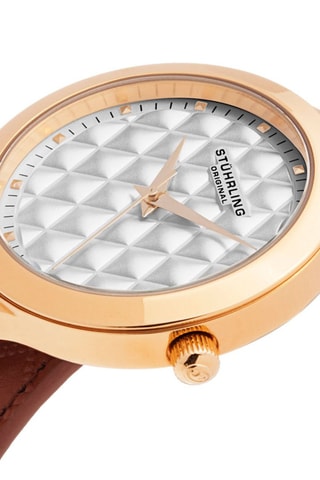 Montre à quartz en cuir Vogue - Marron et doré
