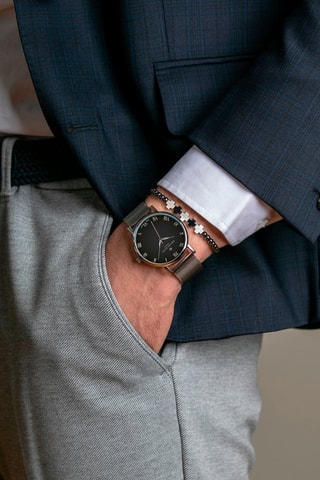 Montre à quartz en acier - Argenté