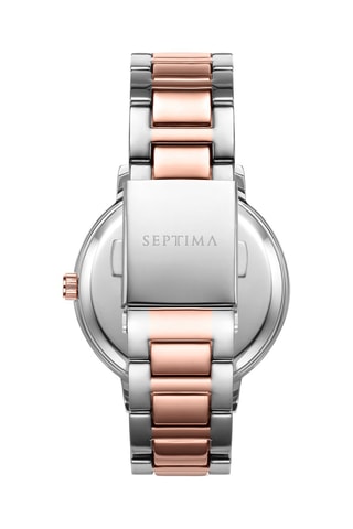 Montre à quartz en acier - Argenté et doré rose