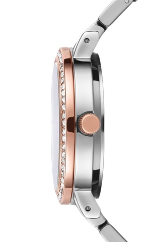 Montre à quartz en acier - Argenté et doré rose