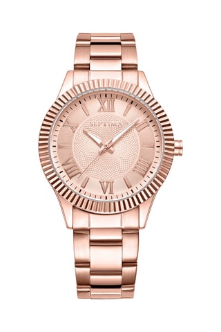 Montre à quartz en acier - Doré rose et blanc