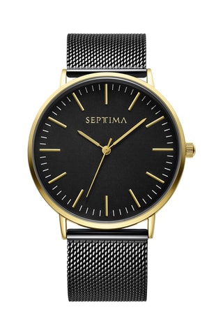 Reloj de cuarzo de acero - Negro y dorado