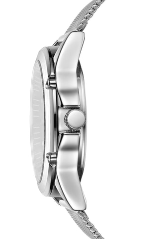 Reloj de cuarzo de acero - Plateado y blanco