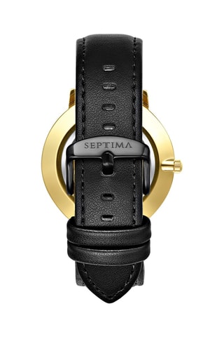 Reloj de cuarzo de piel - Negro y dorado