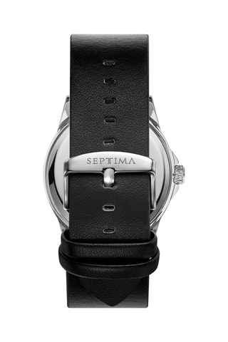 Montre à quartz en cuir - Noir et argenté