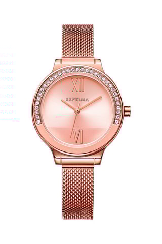 Montre à quartz en acier - Doré rose