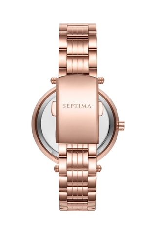 Montre à quartz en acier - Doré rose et argenté