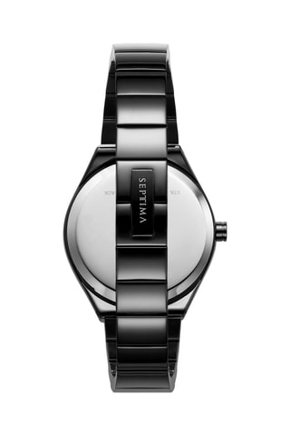 Montre à quartz en acier - Noir et doré 