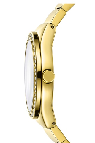 Montre à quartz en acier - Doré et beige
