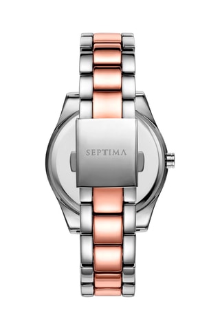 Montre à quartz en acier - Argenté et doré rose