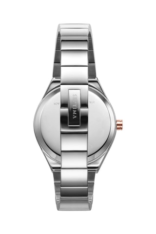 Montre à quartz en acier - Argenté et doré rose